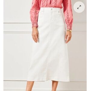 Talbots White A-Line Skirt